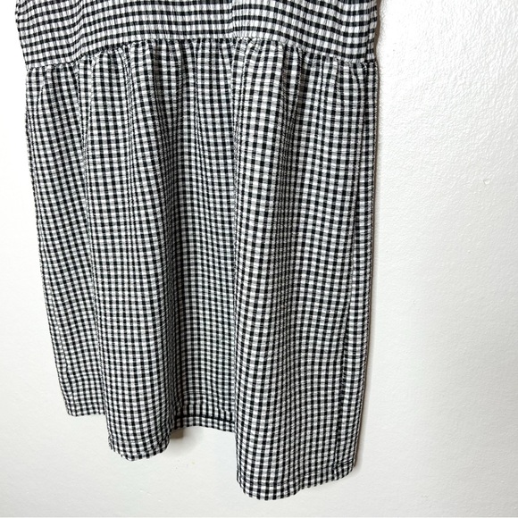 Ann Taylor LOFT Classic Black White Plaid Babydoll Mini Dress Petite Small - Picture 4 of 8